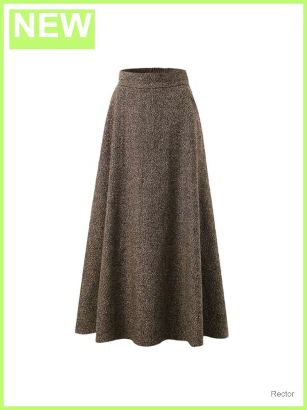 A-Line Long Winter Maxi Skirt with Pockets and High Elastic Waist